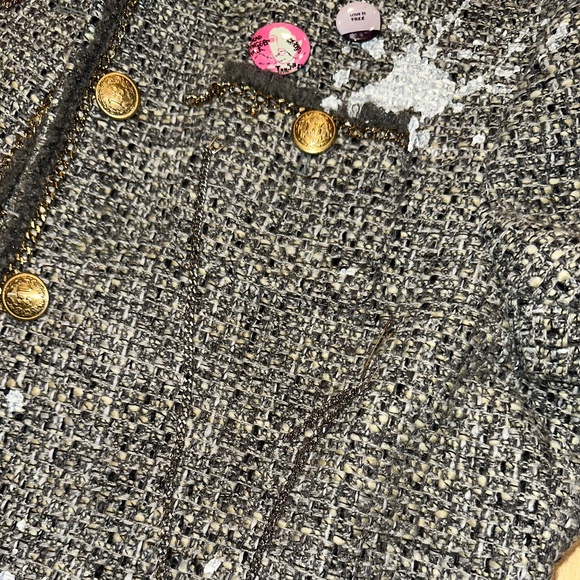 Like New R13 Paint Splatter tweed blazer/jacket, L,  PG1456 - Picture 10 of 16